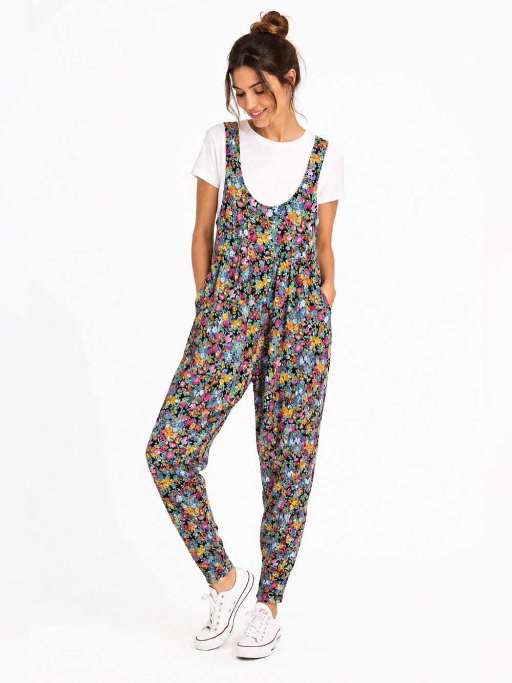 Eber San Francisco Vintage 80s Floral Jumpsuit
